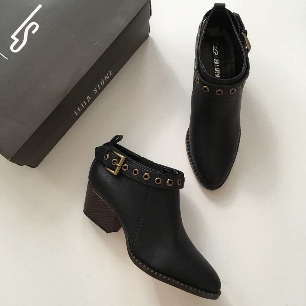 Black ankle booties with studs. Size 7.5 NEW